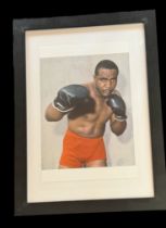Sonny Liston 13x9 inch framed and mounted colour photo unsigned.