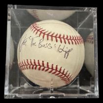 Joe "The Boss" Hipp signed baseball in display case. (born December 7, 1962) is a retired