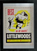 Littlewoods Pools vintage 1960s framed and mounted promo magazine.