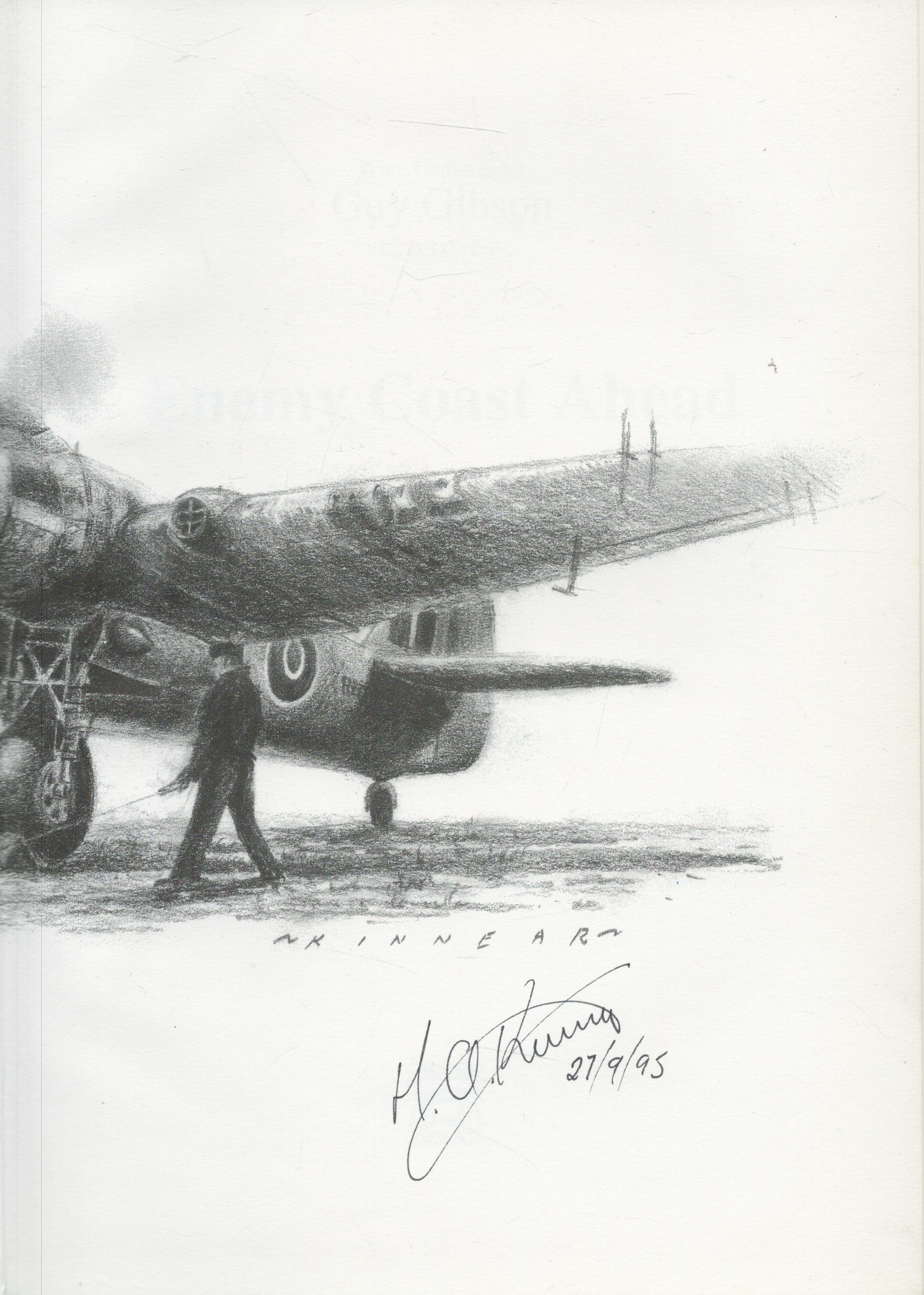 Wing Commander Guy Gibson Hardback Book Titled 'Enemy Coast Ahead' Signed. Good conditions Est. Good - Image 2 of 4