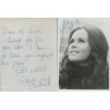 Victoria Plucknett Welsh Tv Actor Signed 7x5 Black And White Photo And Als. Good condition. All