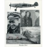 WW2 Luftwaffe fighter ace Gunter Rall KC signed 10 x 8 inch b/w montage photo. During World War II