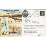 WW2 Treble signed 50th ann Evacuation from Dunkirk cover JS50/40/4. Flown by Sea King and signed