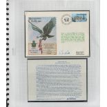 Sqn Ldr S White RNZAF signed 1980 New Zealand 35th ann VE Day flown cover. Set with description card