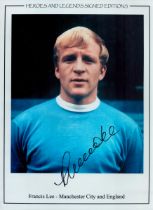 Francis Lee signed Colour Print 16x12 Inch. Heroes and Legends signed Editions. Manchester City