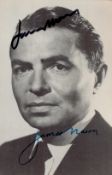 James Mason signed 6x4 black and white photo post card. Good condition. All autographs are genuine