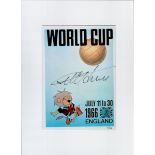 Geoff Hurst signed Football Legend World Cup Willie. July 11 to 30 1966 England Print Mounted