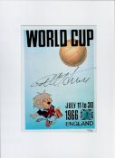 Geoff Hurst signed Football Legend World Cup Willie. July 11 to 30 1966 England Print Mounted