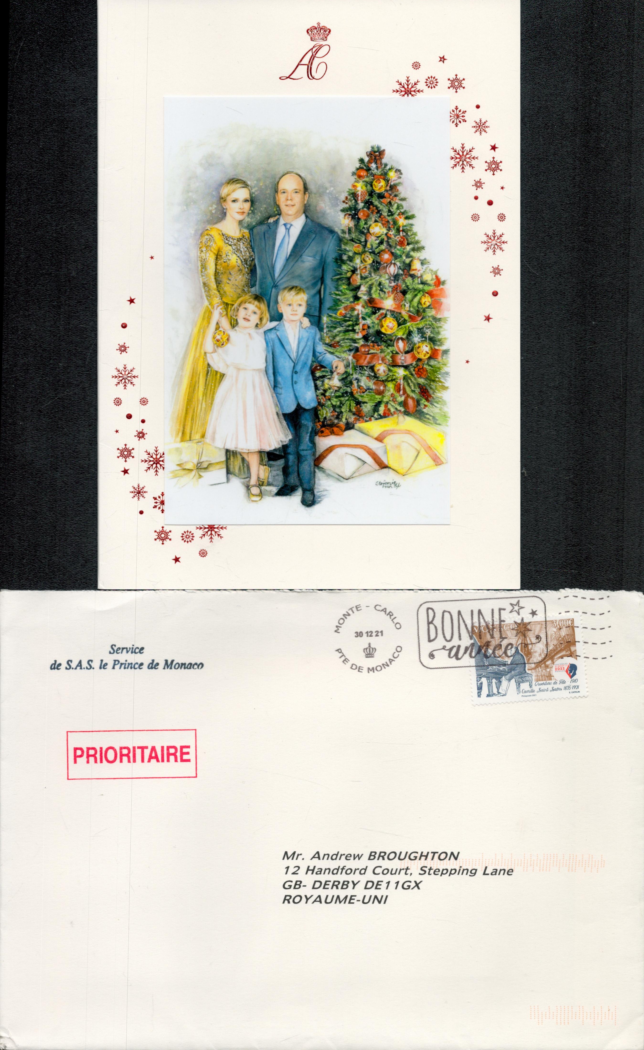 His Serene Highness prince albert II of Monaco The formal 2021 Christmas card from the Ruler of - Image 2 of 2