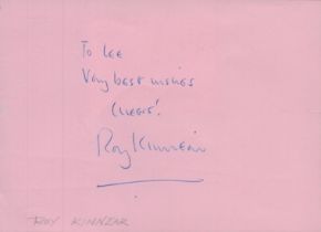 Roy Kinnear signed album page, signed in pen. Dedicated. Good condition. All autographs are