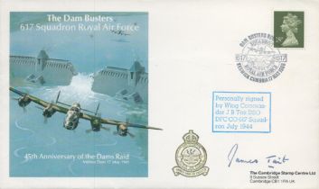 WW2 Tirpitz raider Grp Capt James Tait DSO DFC signed 45th ann Dambuster Raid 617 sqn cover.