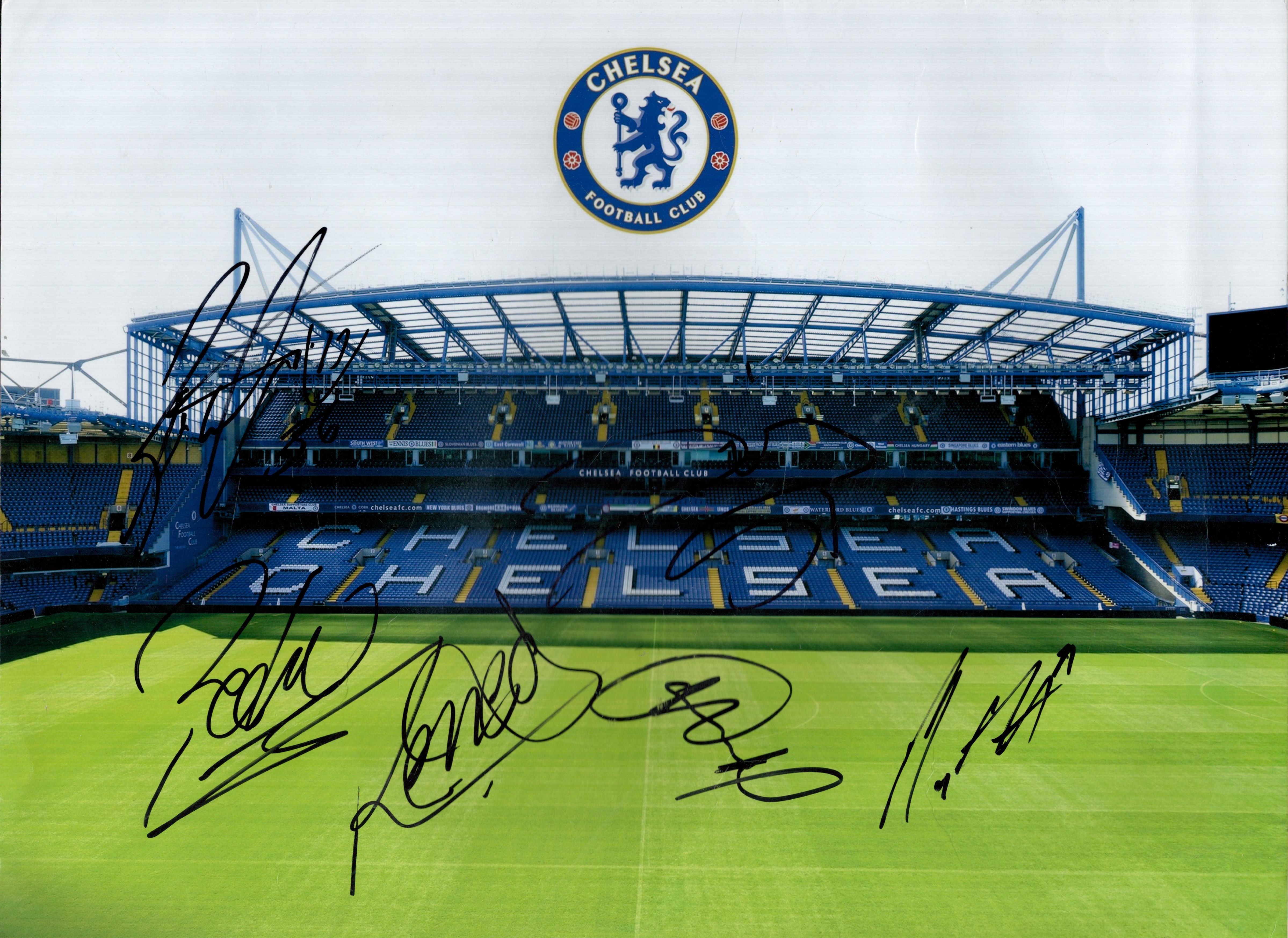 Multi signed Ruben Loftus-Cheek plus 5 others. Colour Print 16 x 12 Inch Chelsea Football Club