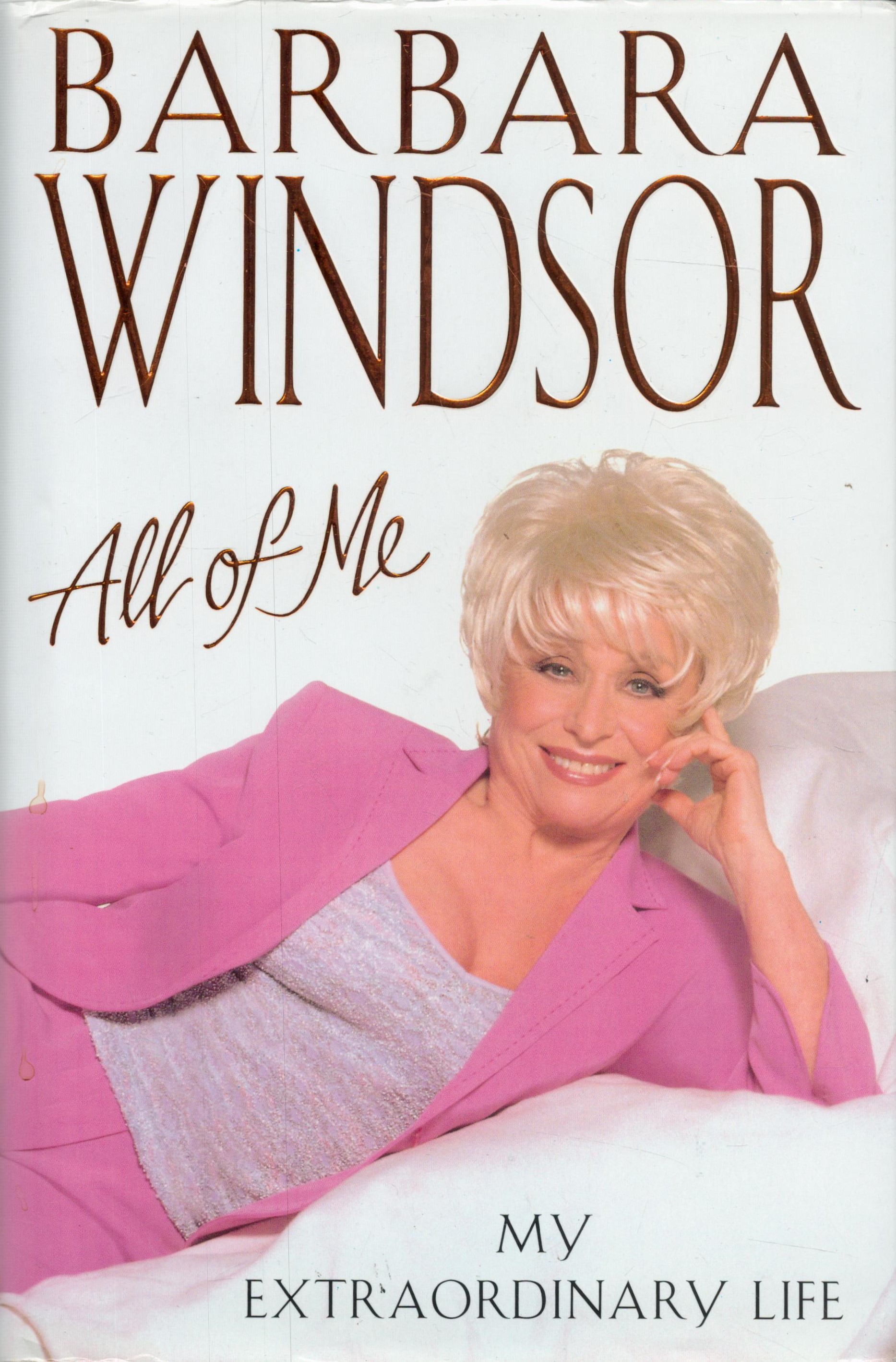 Barbara Windsor signed hardback book titled All of Me signature on the inside title page