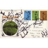 Nottingham Cricket 8 players signed 1973 County Cricket FDC. Includes Broad, Newell, Patel,