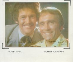 Multi signed Bobby Ball, Tommy Cannon Colour Photo 5x3.5 Inch fixed onto card overall size Approx.