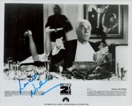 Leslie Nielsen, OC signed Promo. Black and White Photo 10 x 8 Inch. 'The Naked Gun'. Good condition.