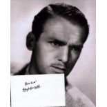 Douglas Fairbanks Jnr actor signed white card along with lovely unsigned 10 x 8 inch b/w portrait