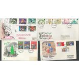FDC 4 x Christmas Collection Unsigned. Post Marks years 1969,1970,1980,1983. 2 x triple stamps