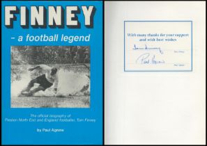 Multi signed Tom Finney and Paul Agnew Hardback Book Dust Jacket 'Finney - a football legend by Paul