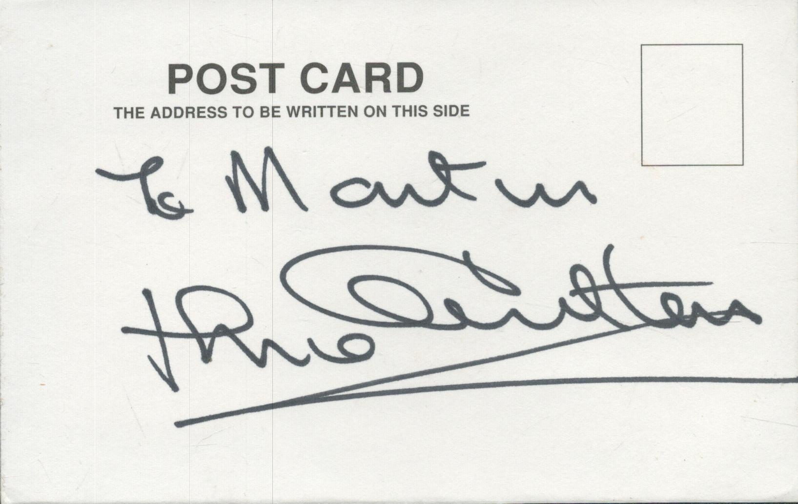 Jack Charlton signed 6x4 inch white card. Good condition. All autographs are genuine hand signed and