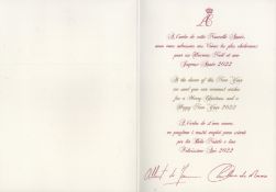 His Serene Highness prince albert II of Monaco The formal 2021 Christmas card from the Ruler of