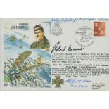 WW2 Battle of Britain fighter aces treble signed Capt Liddell VC Historic aviators cover. Signed