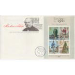 Rowland Hill signed FDC London 1980 International Stamp Exhibition. Four stamps plus double post