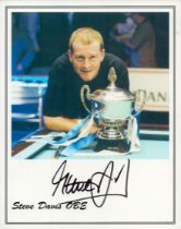 Steve Davis, OBE Great British Snooker Player 8x6 Inch signed photo. Good condition. All