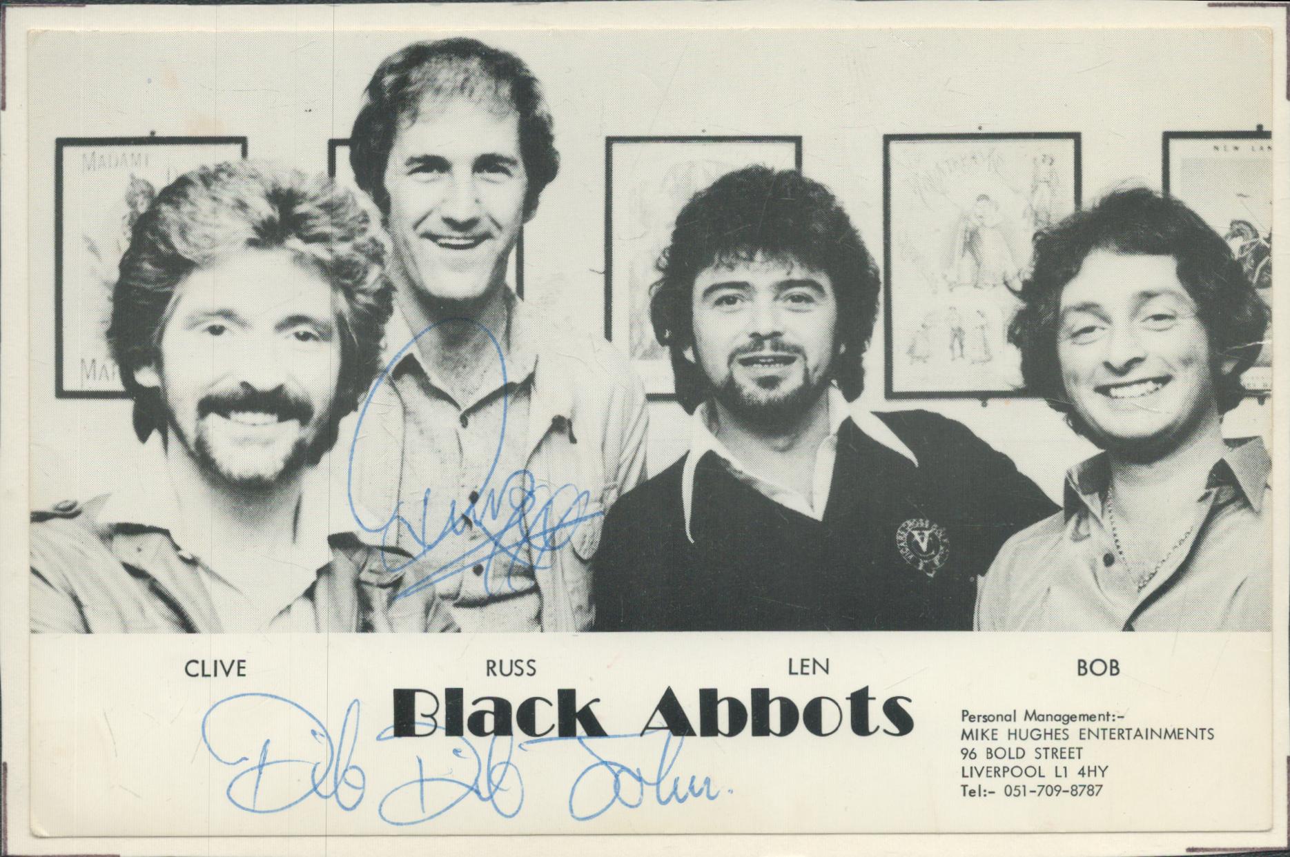 Black Abbotts signed10x8inch black and white photo. Good condition. All autographs are genuine