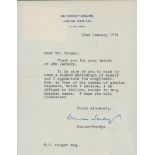 Lord Edwin Duncan-Sandys Minister In Harold Macmillan's Govt Signed Tls Dated 22nd Jan 1981. Good
