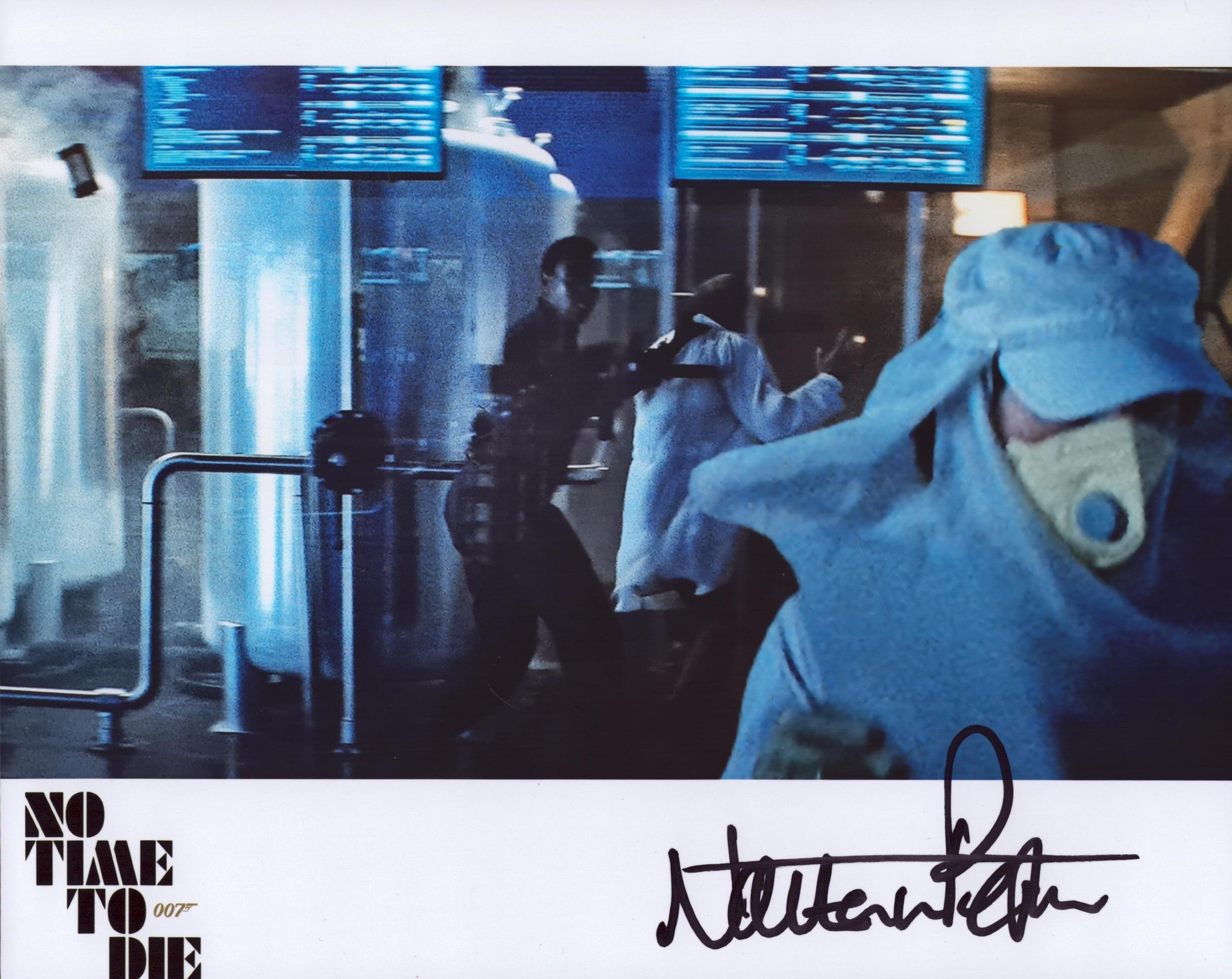 James Bond actor Nathan James Pegler signed 10 x 8 colour photo from No time to Die, lab