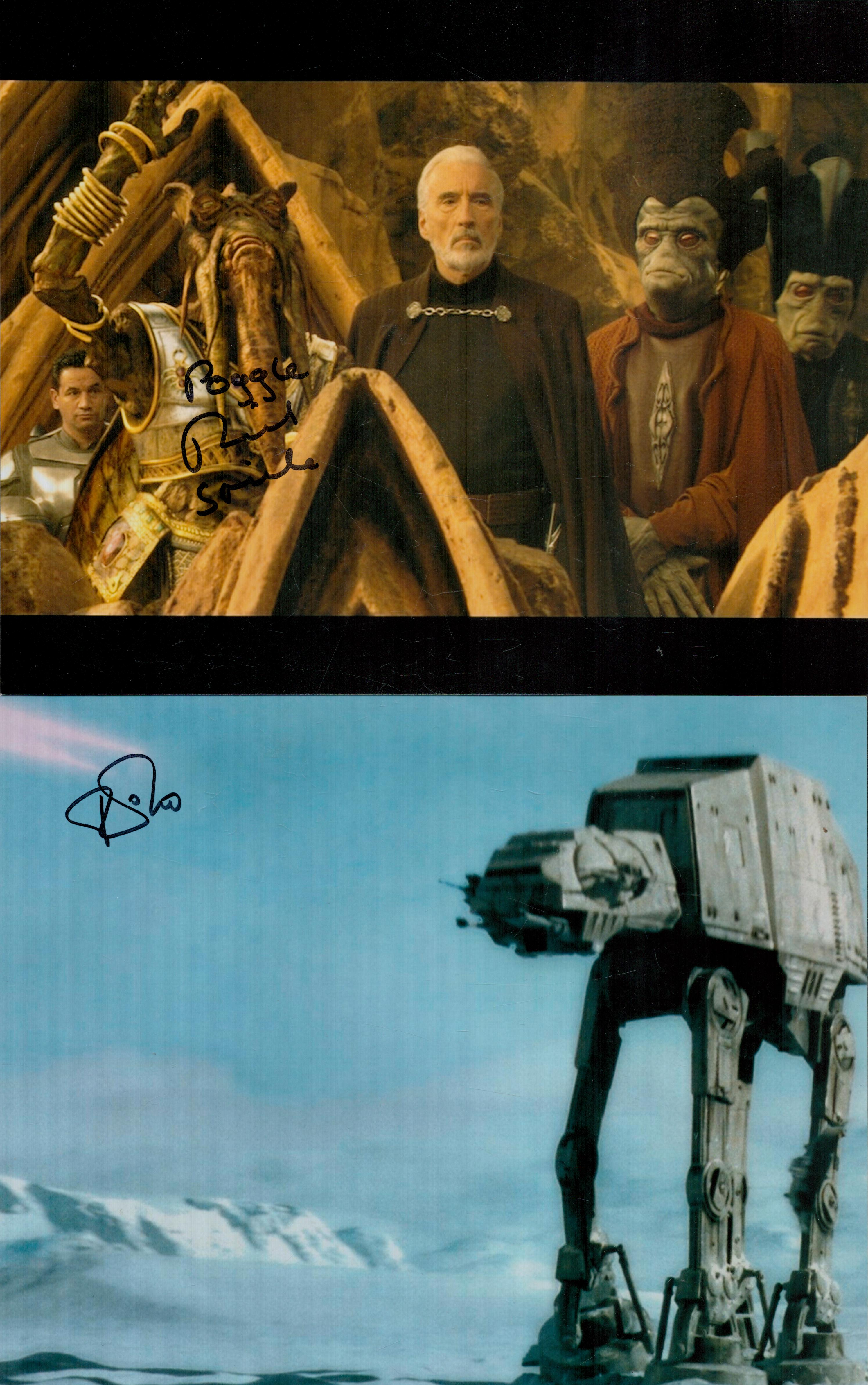 TV/FILM Star Wars. 3 x Collection. Signed by Richard Stride. 10x8 Inch Colour Photo. Good condition.