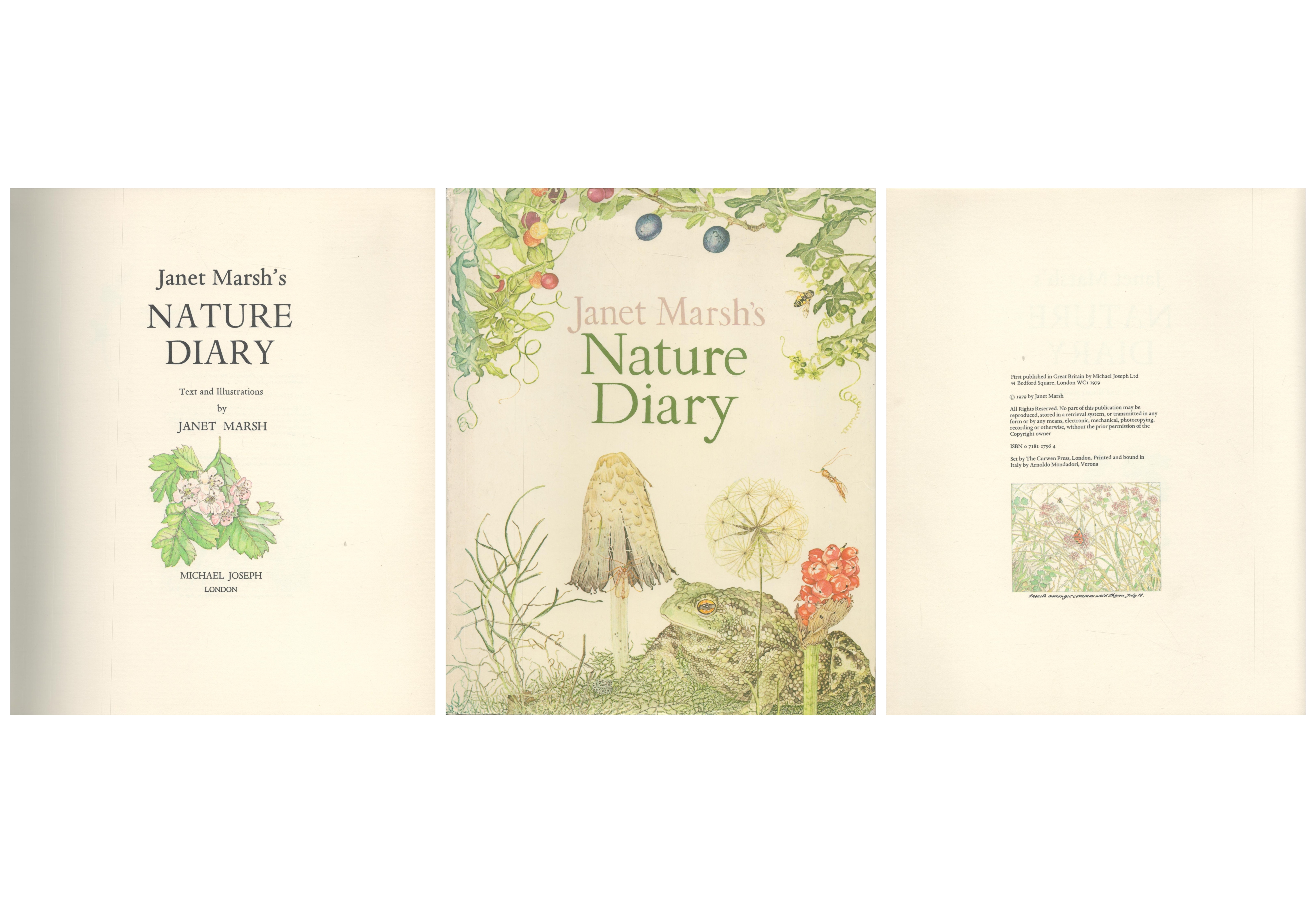 Nature Diary by Janet Marsh 1979 Hardback Book First Edition published by Michael Joseph. Est.