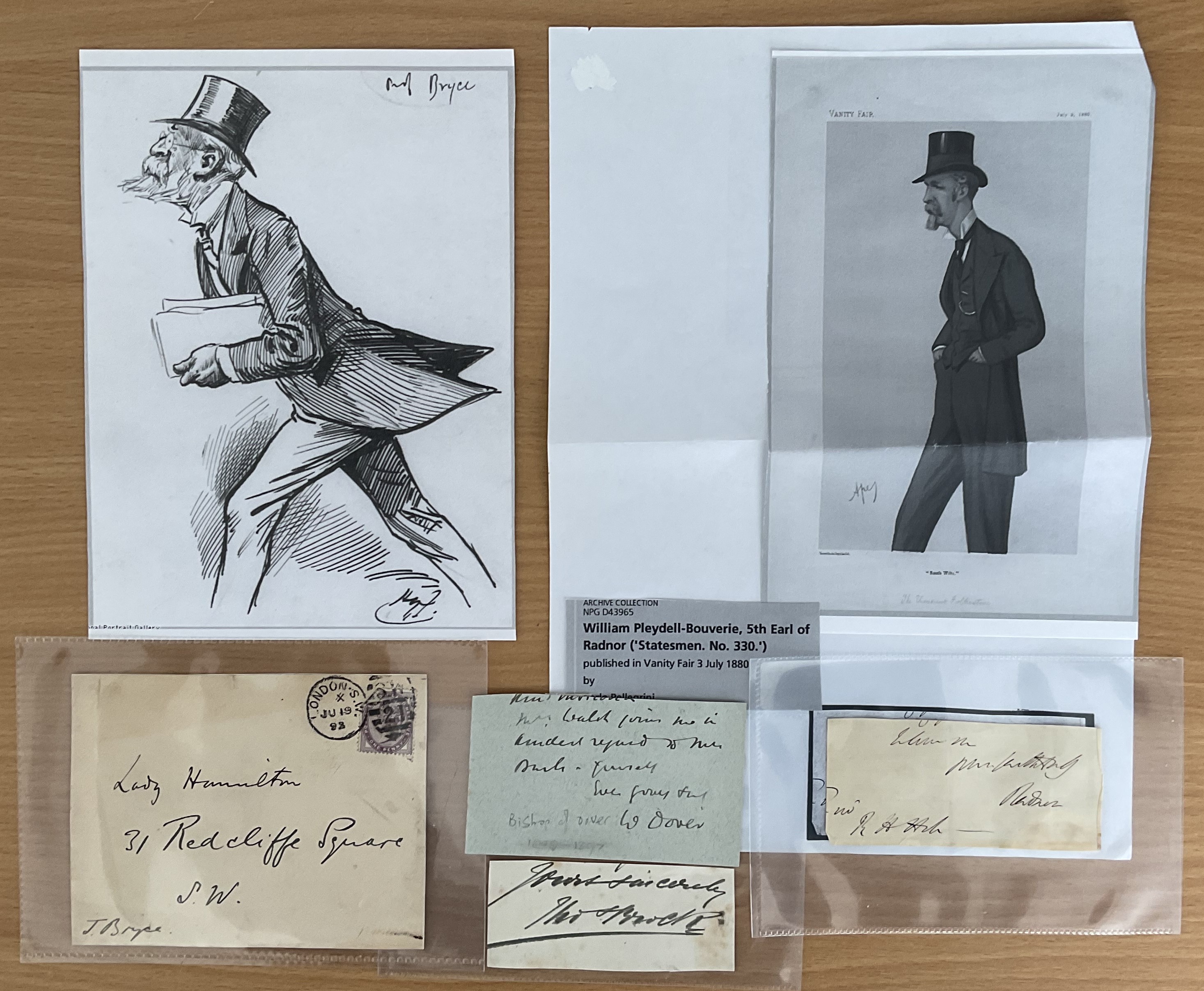 Vintage signature cuttings collection include names of James Bryce 1st Viscount Bryce, William Walsh