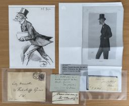 Vintage signature cuttings collection include names of James Bryce 1st Viscount Bryce, William Walsh