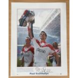 Paul Sculthorpe (St Helens Captain) Signed 16 x 12 inch Big Blueprint. Limited Edition 226/500. Good