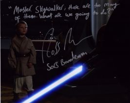 Star Wars Ross Beadman signed rare 10 x 8 inch colour photo with inscription. Master Skywalker There