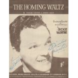 Multi signed Dickie Valentine plus 1 other Sheet Music. 'The Homing Waltz. 11x8.5 Inch. Good