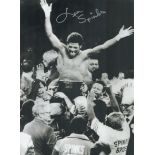 Leon Spinks signed Black and White Photo 16x12 Inch. Former heavyweight Champion in Las Vegas.
