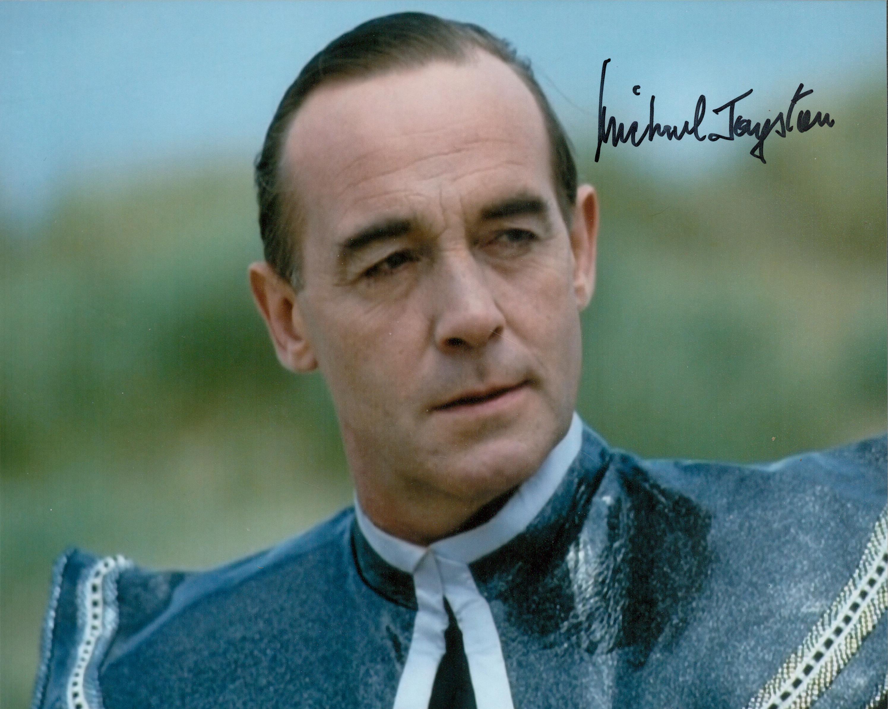 Dr Who actor Valeyard Michael Jayston signed 10 x 8 inch colour scene photo. Good condition. All