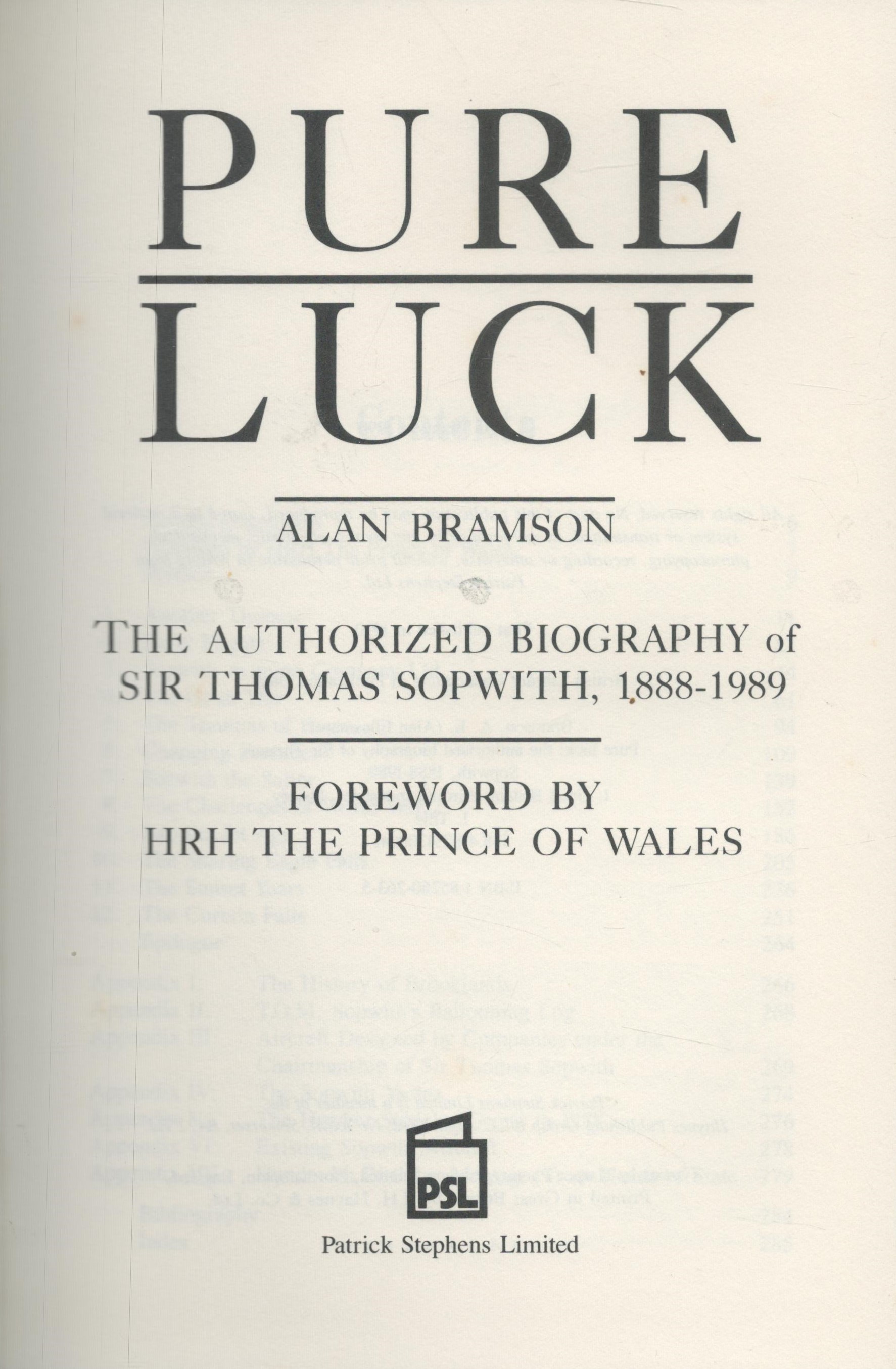 Sir Thomas Sopwith Signed Mr Harry Hawker FDC Loosely inserted into Alan Bramson's 1st Edition 2nd - Image 3 of 4