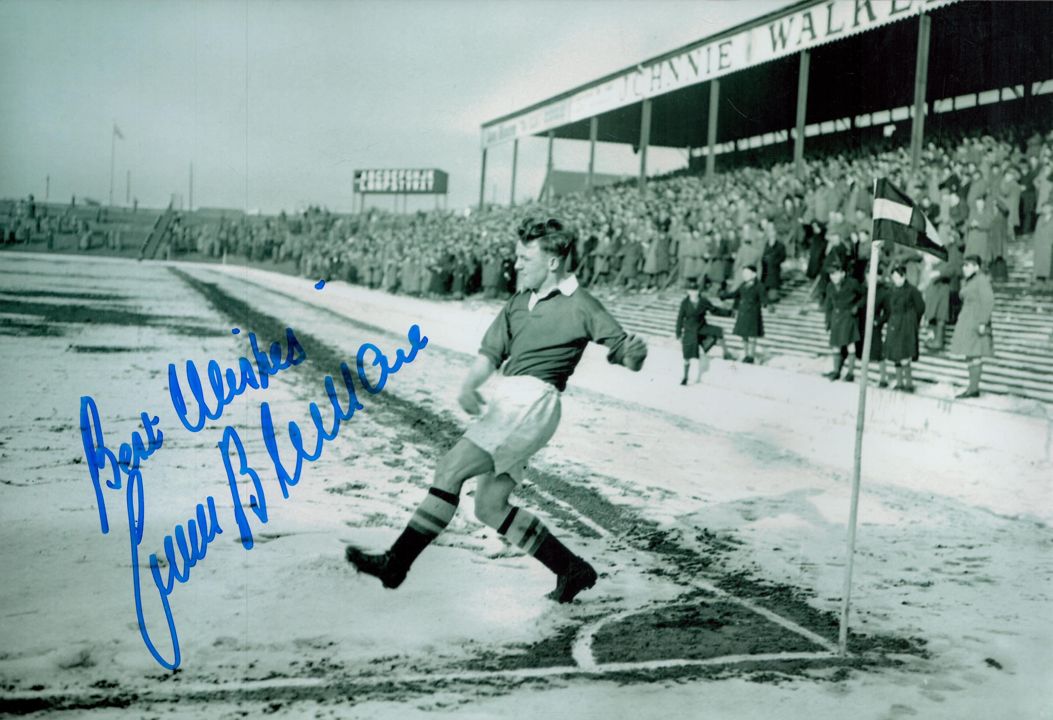 Frank Blunstone signed Black and White Photo 12x8 Inch. Is an English former footballer who played
