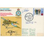 Great War Victoria Cross winner Air Cdre Fred West VC signed with 3 other 3 sqn commanders on rare