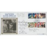 Six WW2 Bomber command veterans signed rare 1995, 50th ann VE Day Isle of Man Benham official FDC