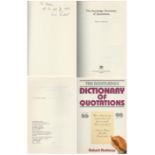 The Routledge Dictionary of Quotations by Robert Andrews Hardback Book 1987 First Edition Signed
