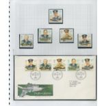 1986 RAF FDC with typed address and set of mint stamps above Set on descriptive A4 page with