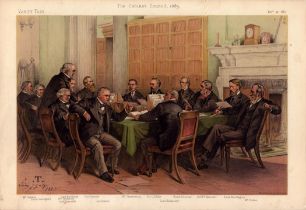 Vanity fair print. Titled The cabinet council 1883. Dated 27/11/1883. Approx size 14x12inch. Good