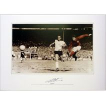 Sir Geoff Hurst - England - signed spot colour 1966 print - The fourth goal This stunning photo