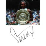 Serena Williams 7 Times Wimbledon Champion Signed Card With Tennis Photo. Good Condition Est.