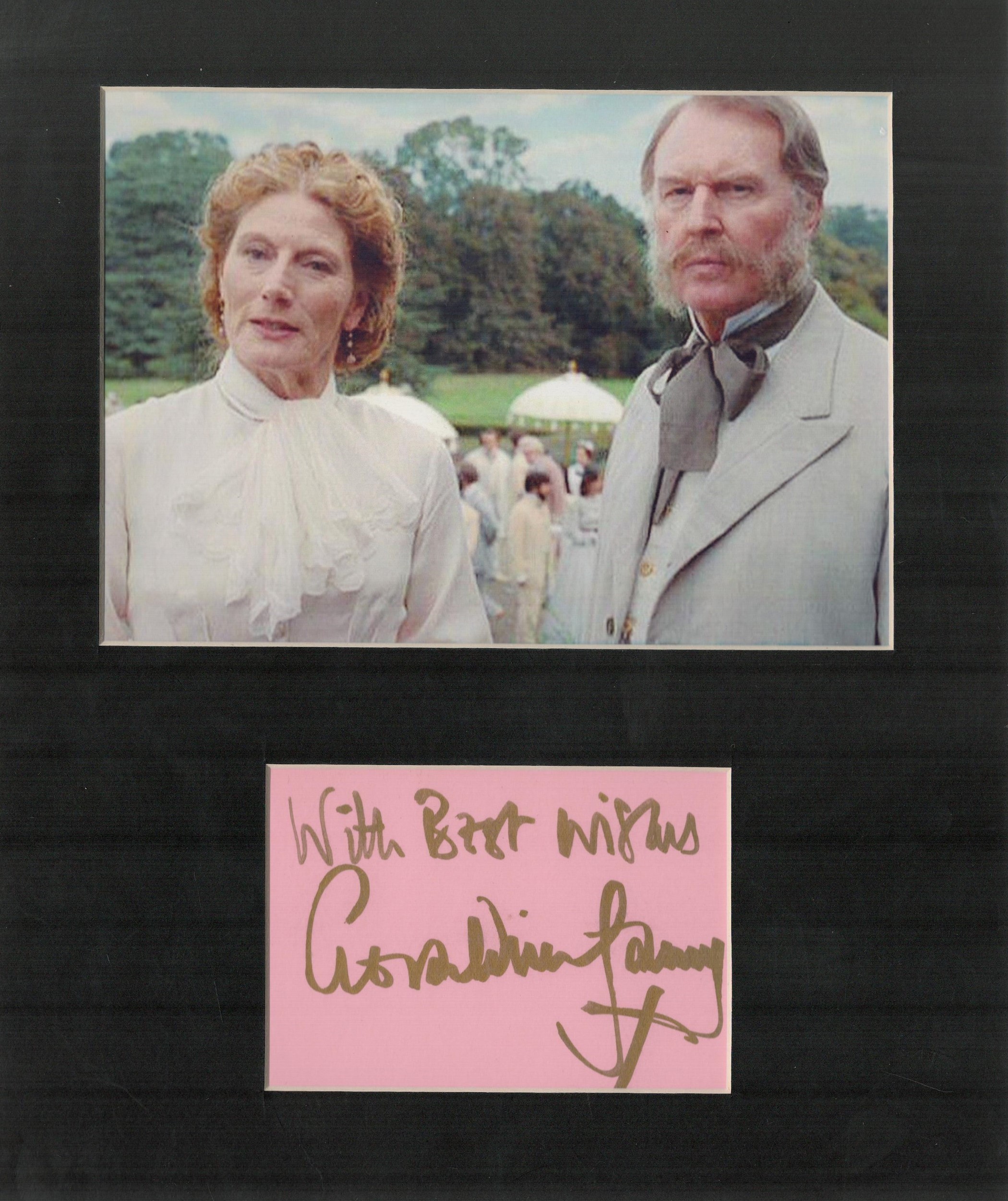 Geraldine James OBE signed small signature piece includes colour picture Lady Ascot in "Alice